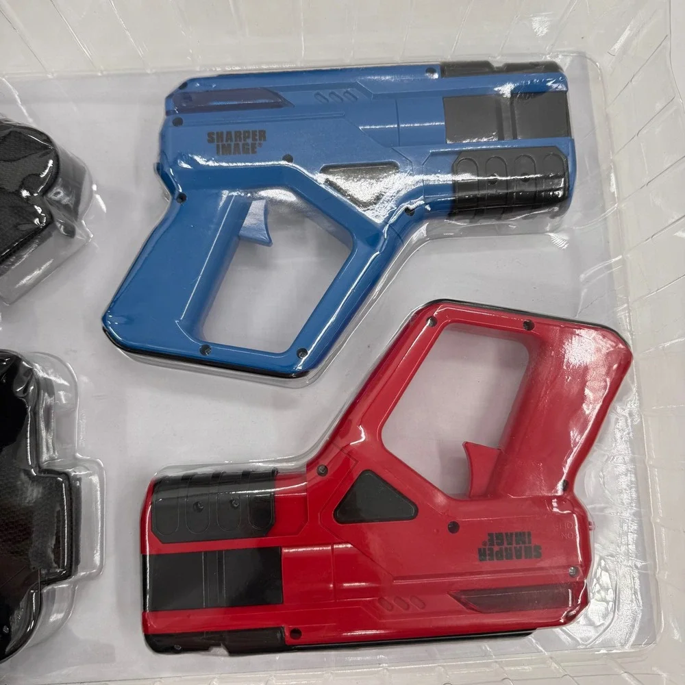 Sharper Image NEW Laser‎ Tag Set Two Player Blasters and Chest Guards Red Blue